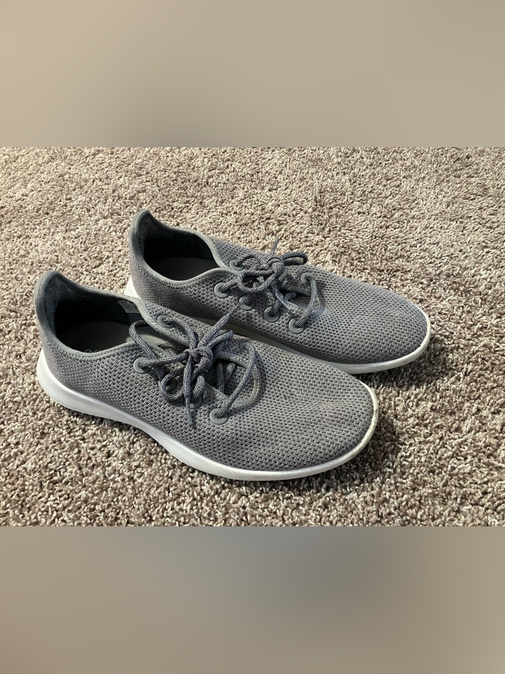 allbirds Men's Gray Knit Lace-Up Sneakers Size 11